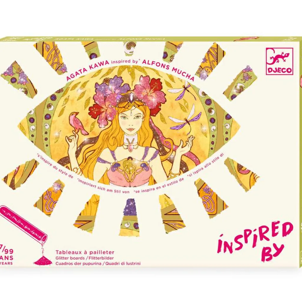 Hot Tableaux à pailleter Inspired by Alfons Mucha Activités Manuelles