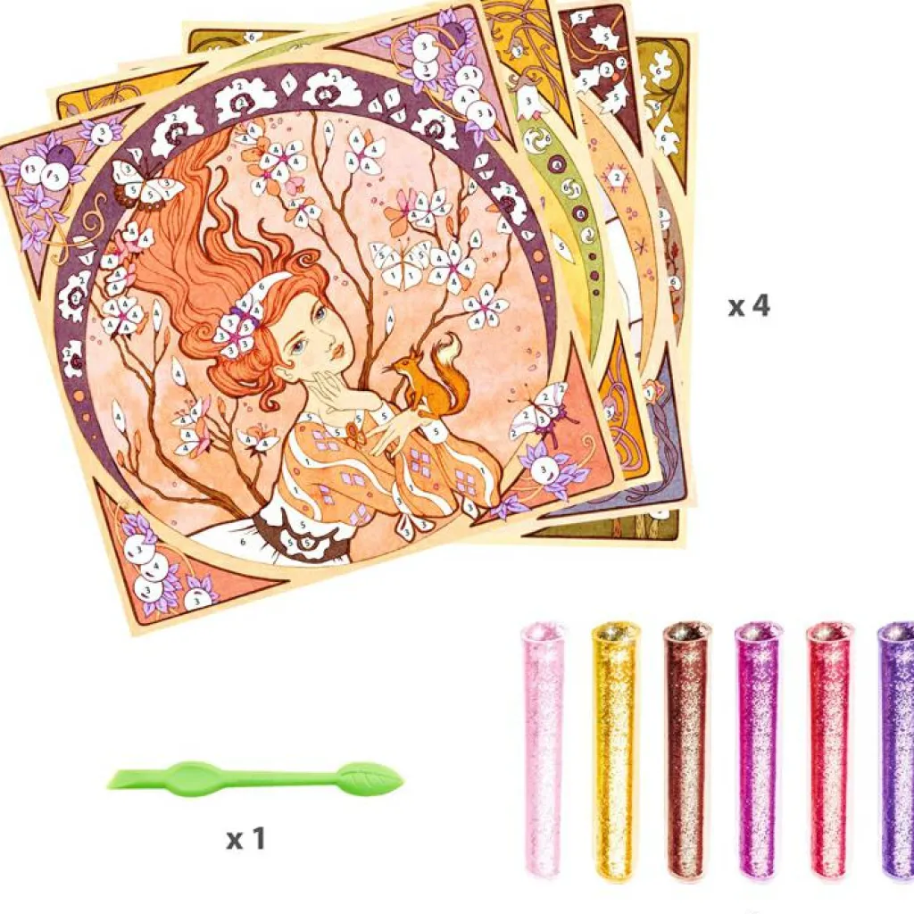 Hot Tableaux à pailleter Inspired by Alfons Mucha Activités Manuelles