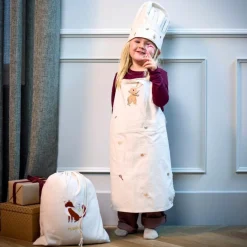 Discount Tablier brodé et toque en coton Wonderful Winter Lièvre Enfant Tablier Enfant