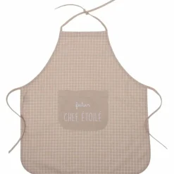Sale Tablier de cuisine coton enduit Futur chef étoilé carreaux nude Enfant Tablier Enfant
