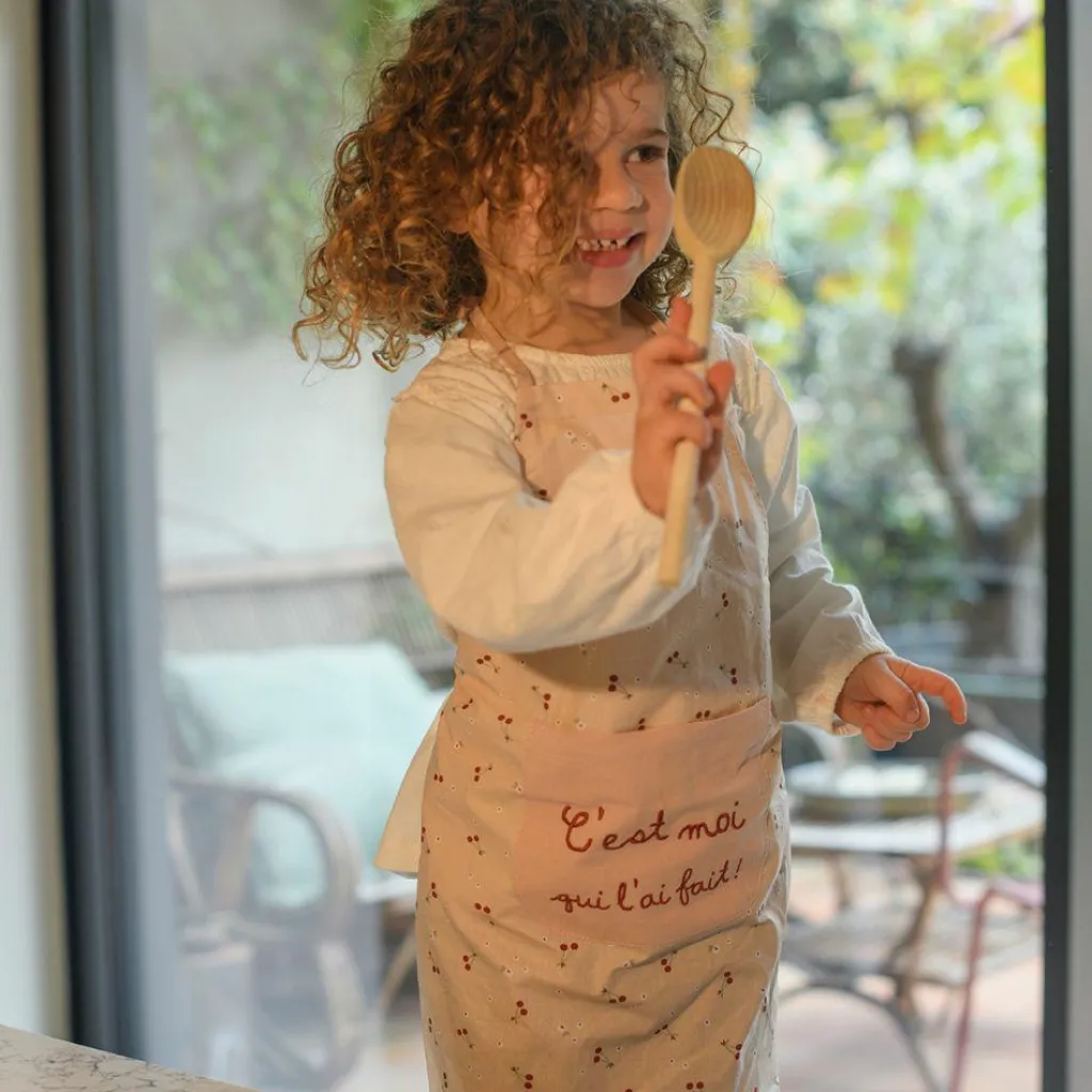 Discount Tablier enfant en coton enduit Cerise (3-6 ans) Enfant Tablier Enfant