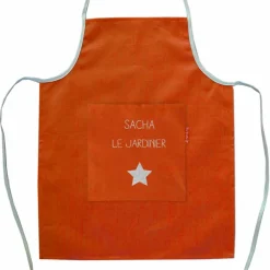 Clearance Tablier enfant en lin Terracotta (personnalisable) Enfant Tablier Enfant