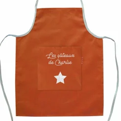 Clearance Tablier enfant en lin Terracotta (personnalisable) Enfant Tablier Enfant