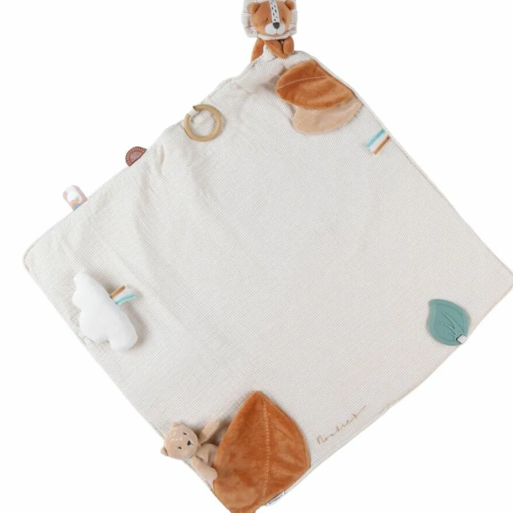 Outlet Tapis d'activité en mousseline Babou et Kendi écru (50 x 50 cm) Tapis D'Éveil