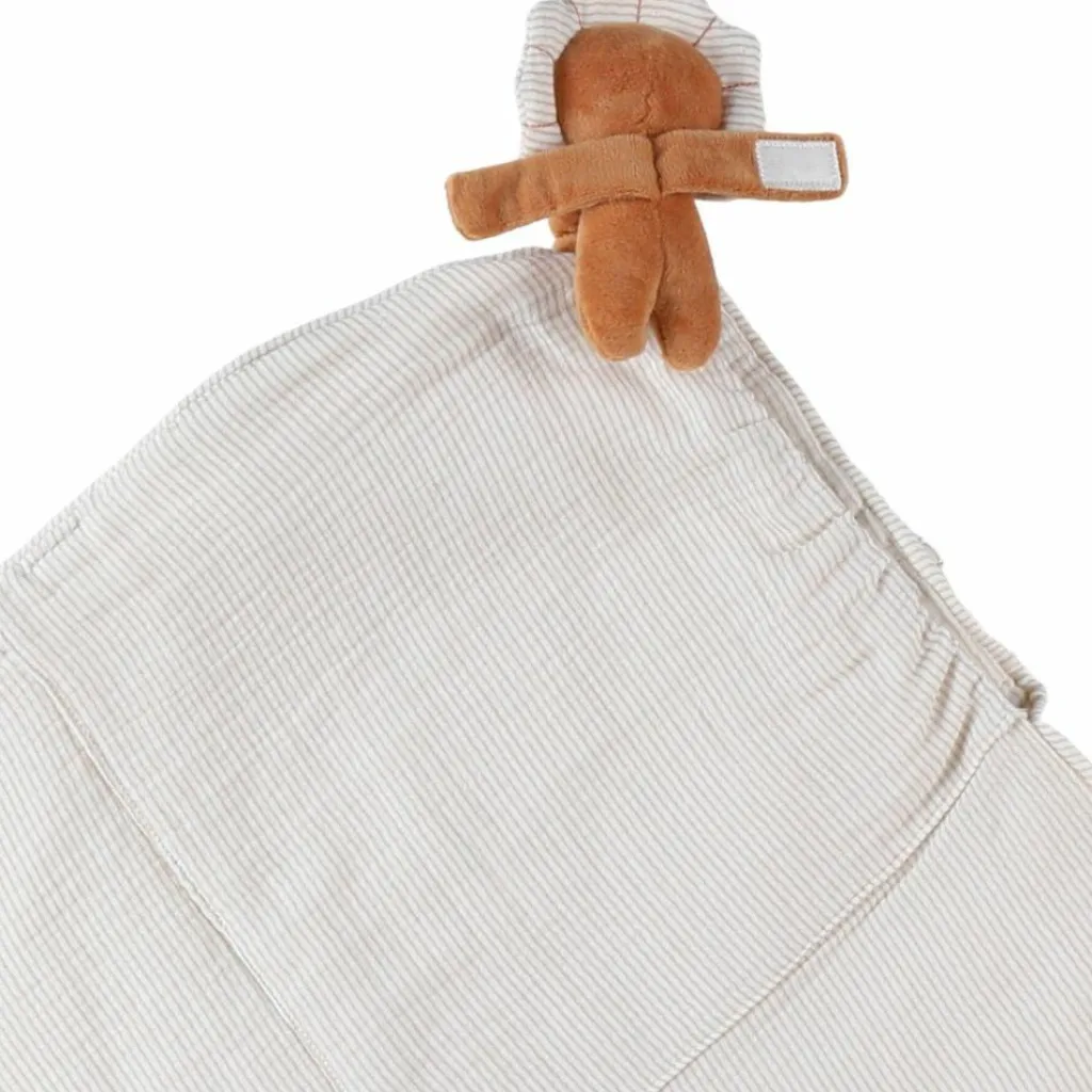 Outlet Tapis d'activité en mousseline Babou et Kendi écru (50 x 50 cm) Tapis D'Éveil