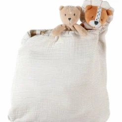 Outlet Tapis d'activité en mousseline Babou et Kendi écru (50 x 50 cm) Tapis D'Éveil