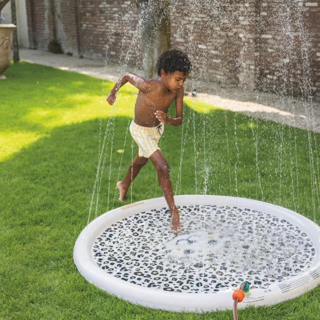 Hot Tapis de glisse arroseur Léopard beige Enfant Piscine Enfant