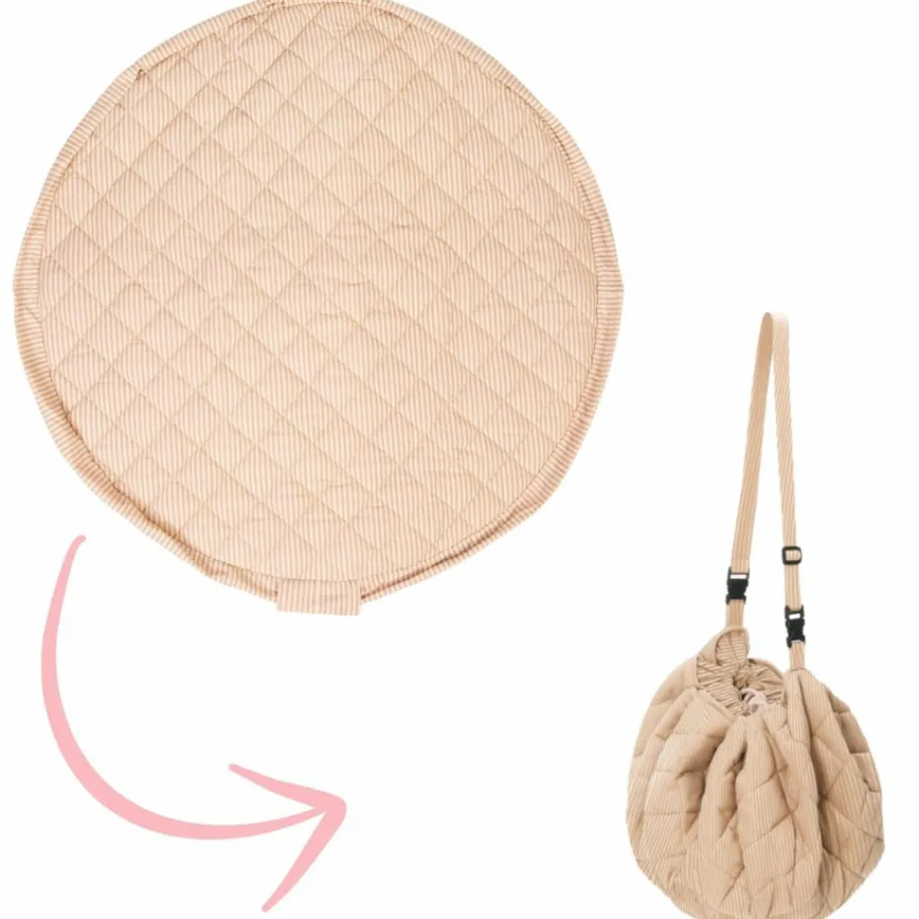 Outlet Tapis de jeu 2 en 1 Noomad Organic Soft Stripes Brown Tapis De Jeu