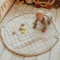 Discount Tapis de jeu 2 en 1 Noomad Organic Soft Stripes Blue Tapis De Jeu