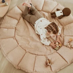 Best Tapis de jeu 3 en 1 Organic Coco Stripes Brown Tapis De Jeu