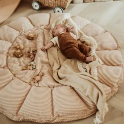 Best Tapis de jeu 3 en 1 Organic Coco Stripes Brown Tapis De Jeu