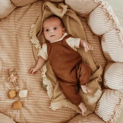 Best Tapis de jeu 3 en 1 Organic Coco Stripes Brown Tapis De Jeu