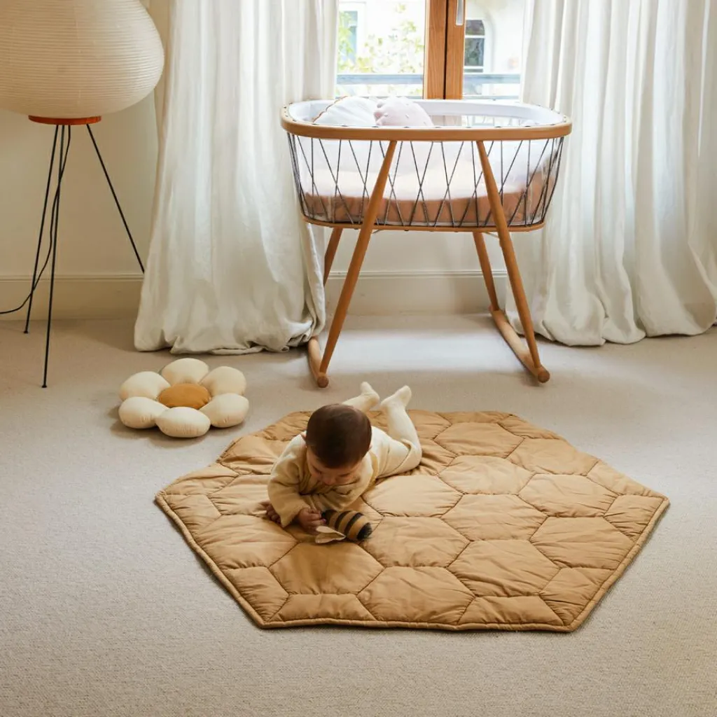 Hot Tapis de jeu lavable Honeycomb (100 x 100 cm) Tapis De Jeu