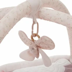 Tapis d'éveil ouatiné soft boa avec arche de jeux rose Tapis D'Éveil