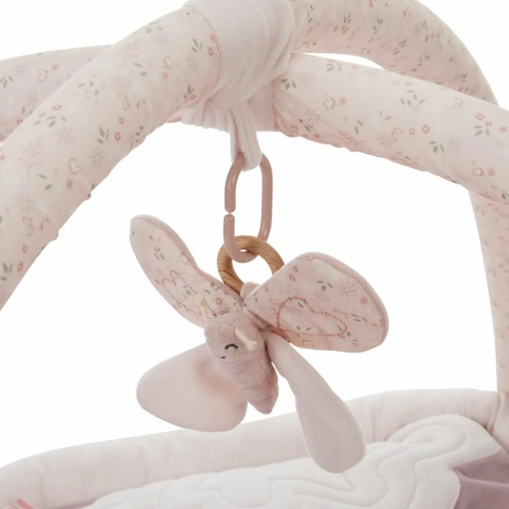 Tapis d'éveil ouatiné soft boa avec arche de jeux rose Tapis D'Éveil