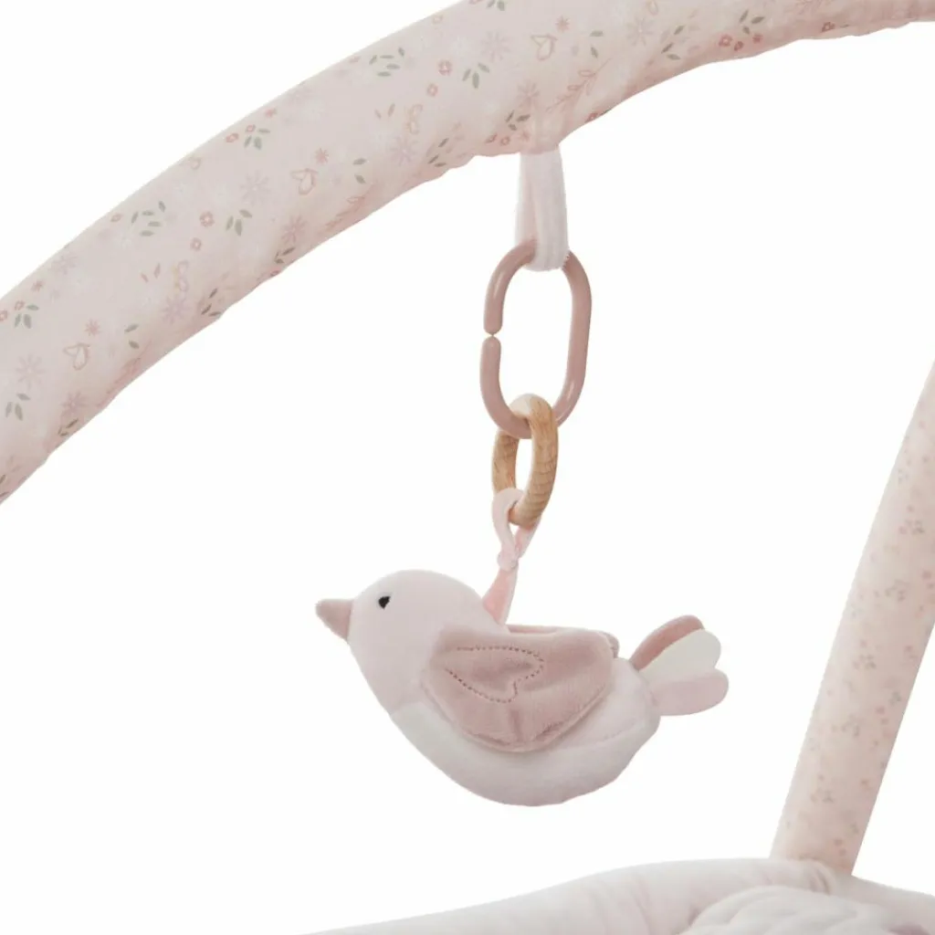 Tapis d'éveil ouatiné soft boa avec arche de jeux rose Tapis D'Éveil