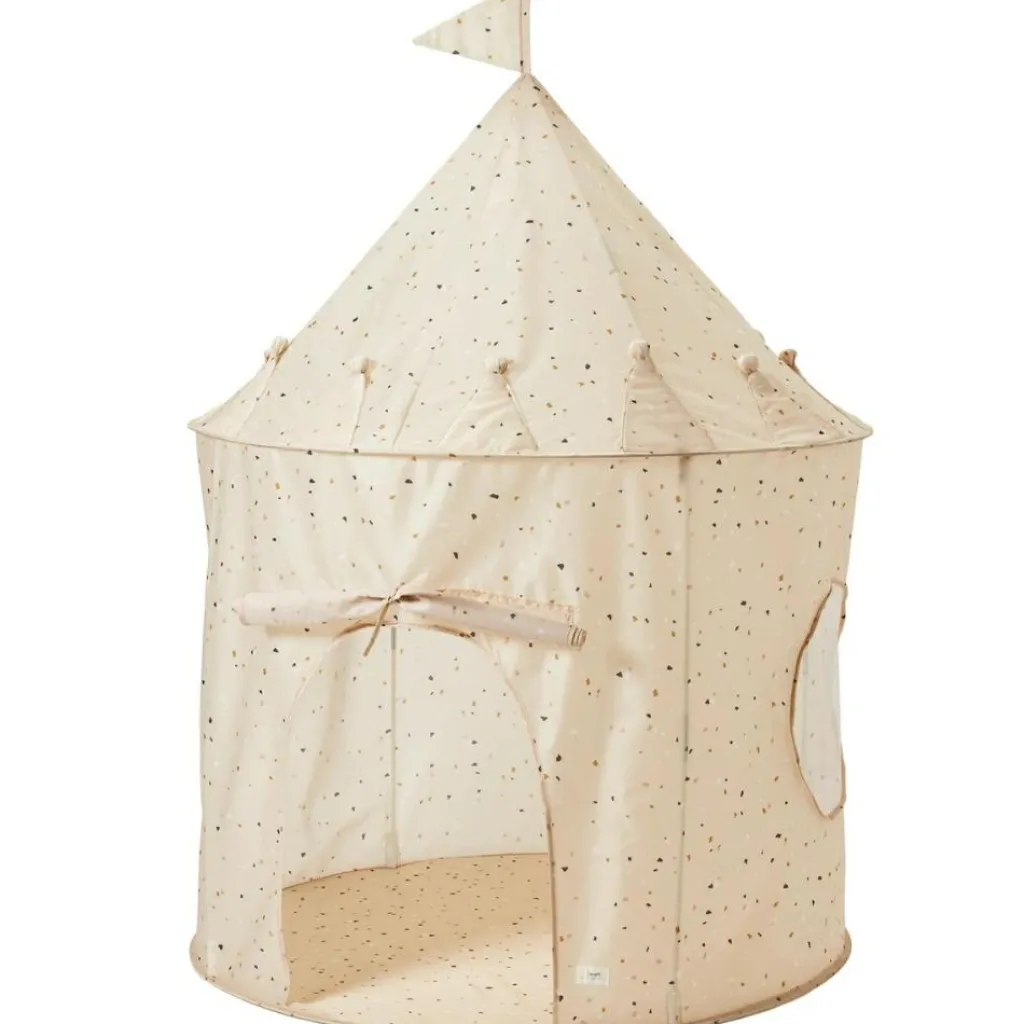 Tente en tissu recyclé Terrazzo crème Tente De Jeu