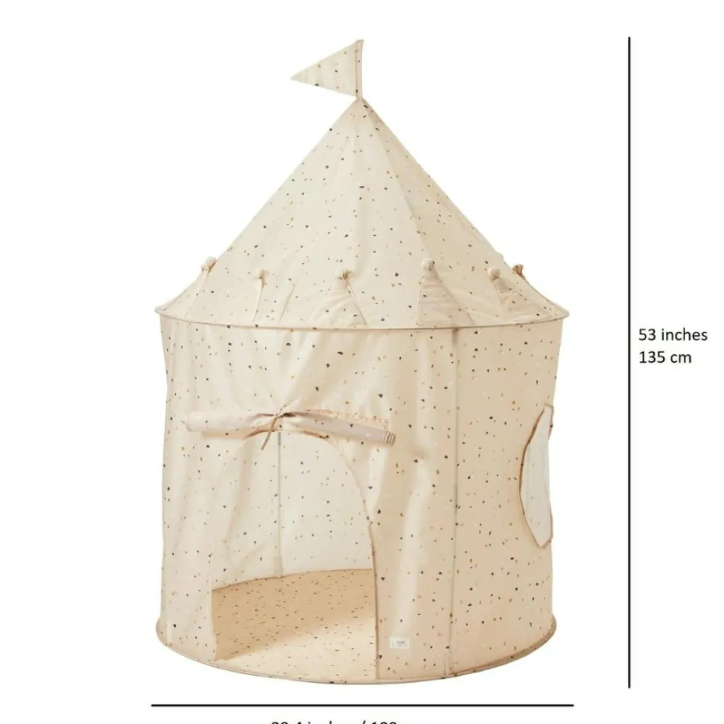 Tente en tissu recyclé Terrazzo crème Tente De Jeu