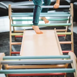 Clearance Toboggan et mur d'escalade 2 en 1 Pickler multicolore pastel Parcours De Motricité