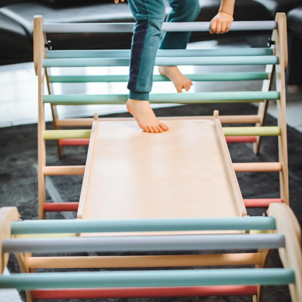 Clearance Toboggan et mur d'escalade 2 en 1 Pickler multicolore pastel Parcours De Motricité