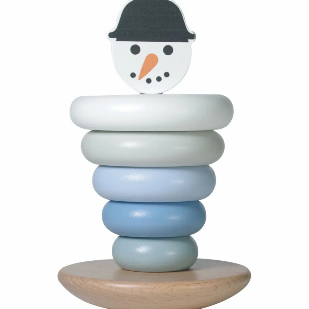 Discount Tour à empiler en bois Bonhomme de neige Jouet À Empiler
