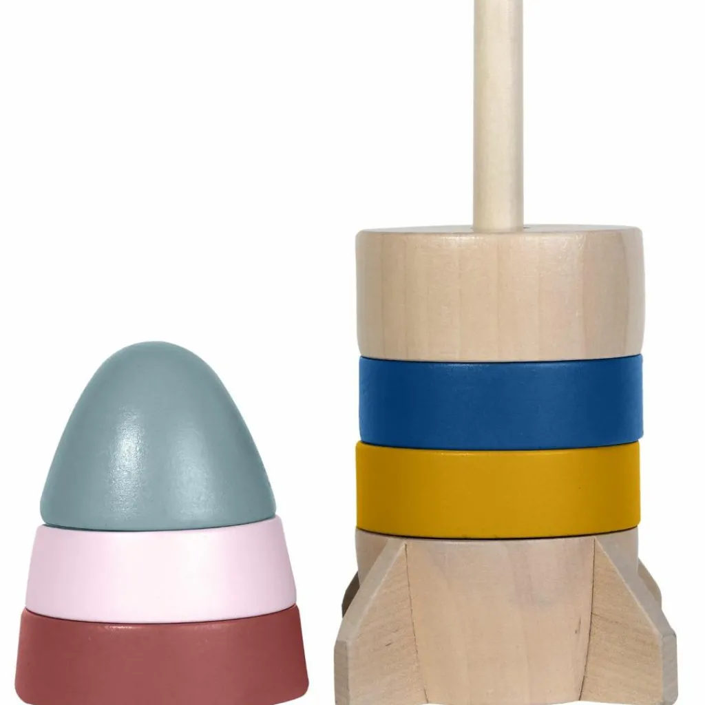 Hot Tour à empiler en bois Fusée Jouet À Empiler