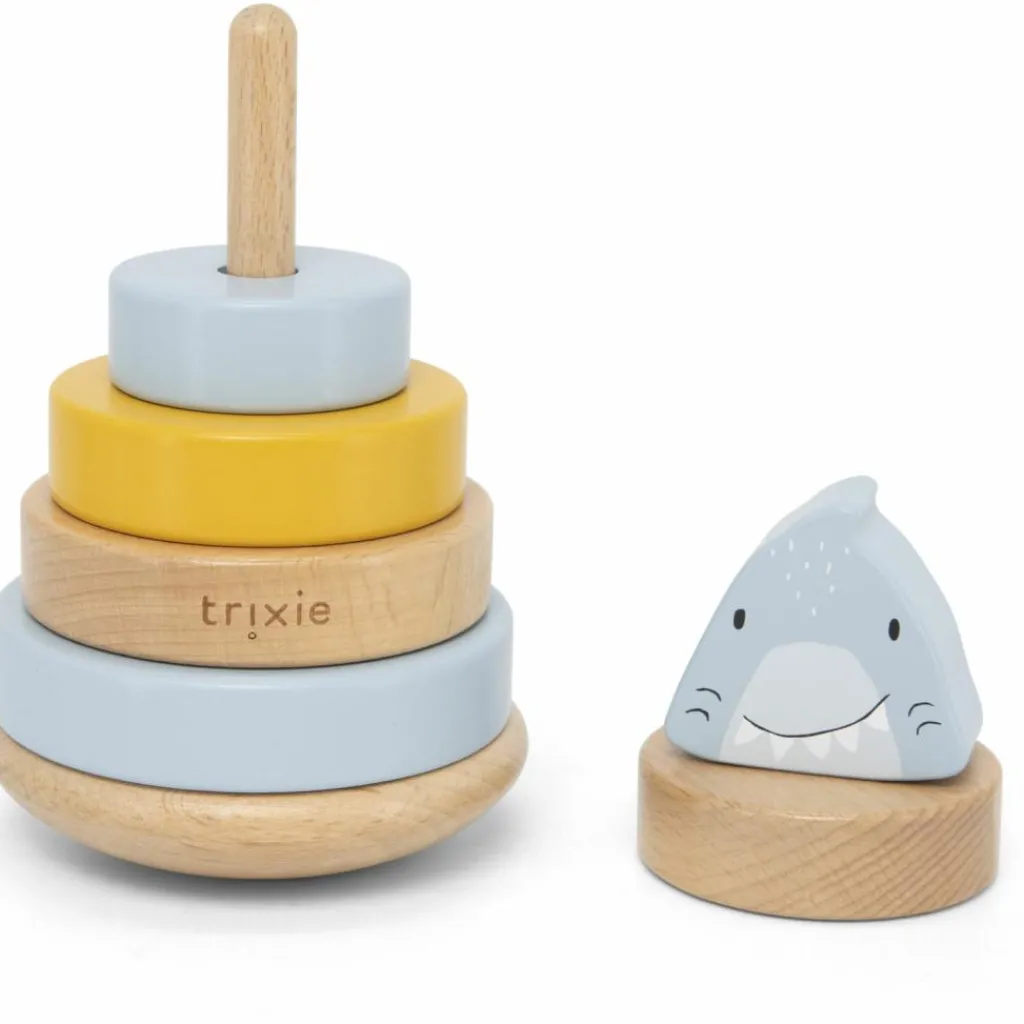 New Tour à empiler en bois Mr. Shark Jouet À Empiler