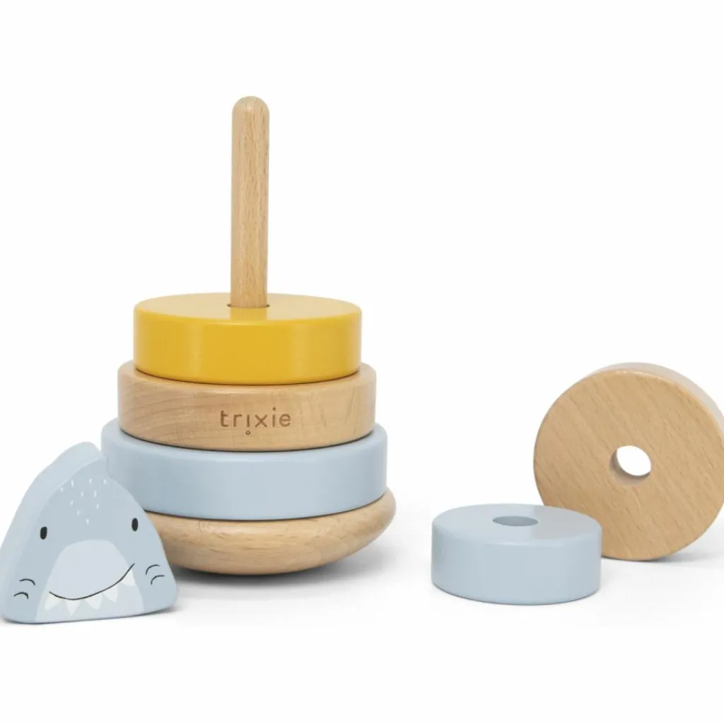 New Tour à empiler en bois Mr. Shark Jouet À Empiler