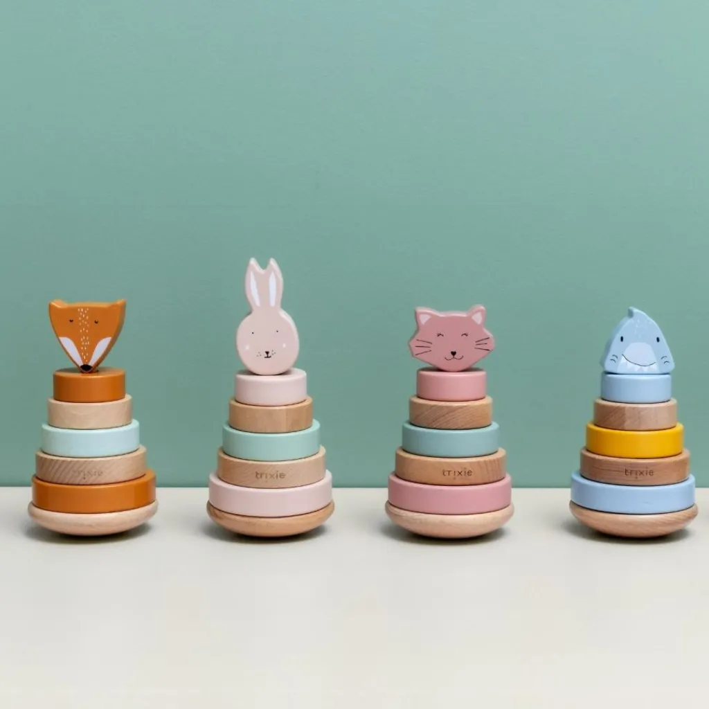 New Tour à empiler en bois Mr. Shark Jouet À Empiler