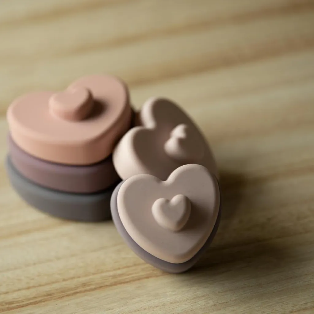 Discount Tour coeurs à empiler en silicone Jouet À Empiler