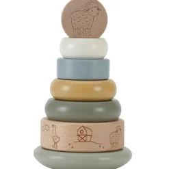 Hot Tour d'anneaux à empiler en bois Little Farm Jouet À Empiler