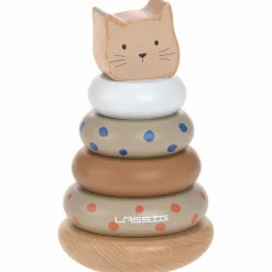 New Tour d'anneaux empilables en bois Little Mateys Jouet À Empiler