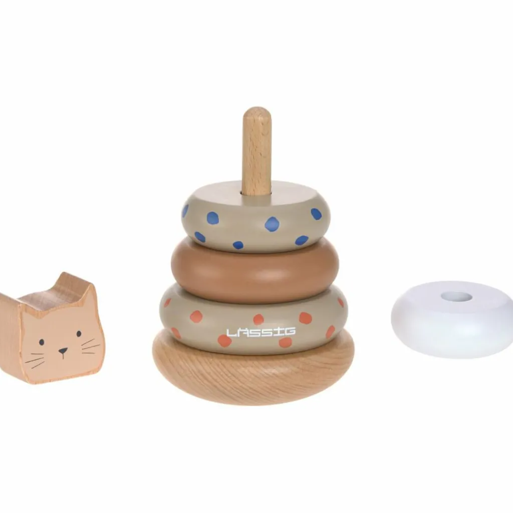 New Tour d'anneaux empilables en bois Little Mateys Jouet À Empiler
