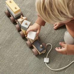 Online Train blocs de construction avec cubes naturel Jeu De Construction