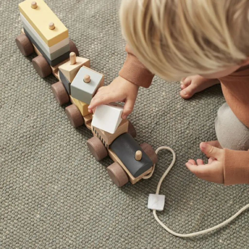 Online Train blocs de construction avec cubes naturel Jeu De Construction