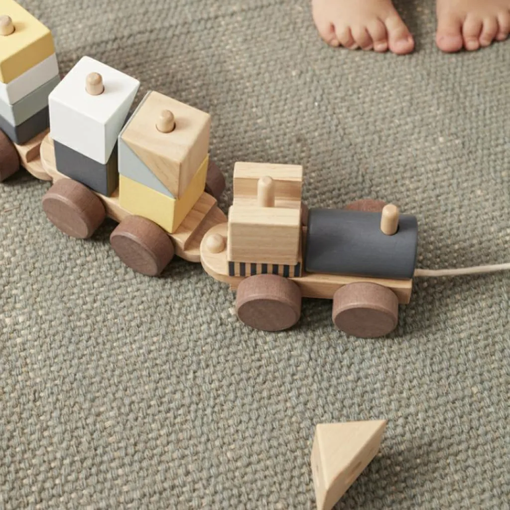 Online Train blocs de construction avec cubes naturel Jeu De Construction