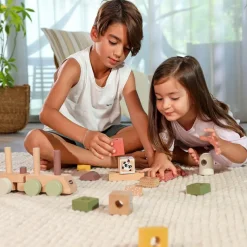 Hot Train de construction en bois Boho Chic Jeu De Construction