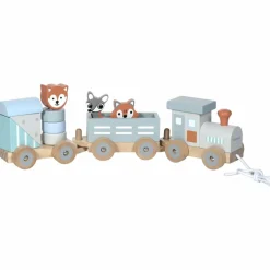 Sale Train en bois Les animaux du zoo Jouet À Empiler