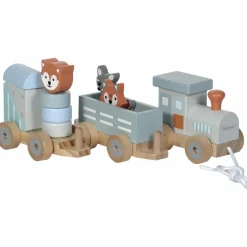 Sale Train en bois Les animaux du zoo Jouet À Empiler