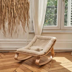 Outlet Transat à balancement en bois de hêtre Levo Fur Milk Transat