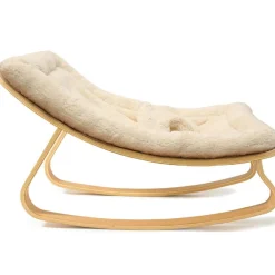 Outlet Transat à balancement en bois de hêtre Levo Fur Milk Transat