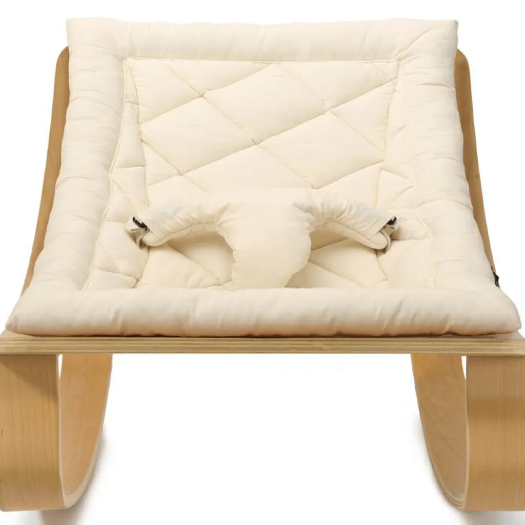 Hot Transat à balancement Levo organic milk en bois de hêtre Transat