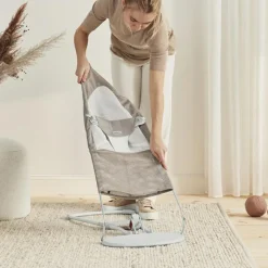 Best Transat Balance Soft Mesh 3D Beige et gris - Reconditionné Transat