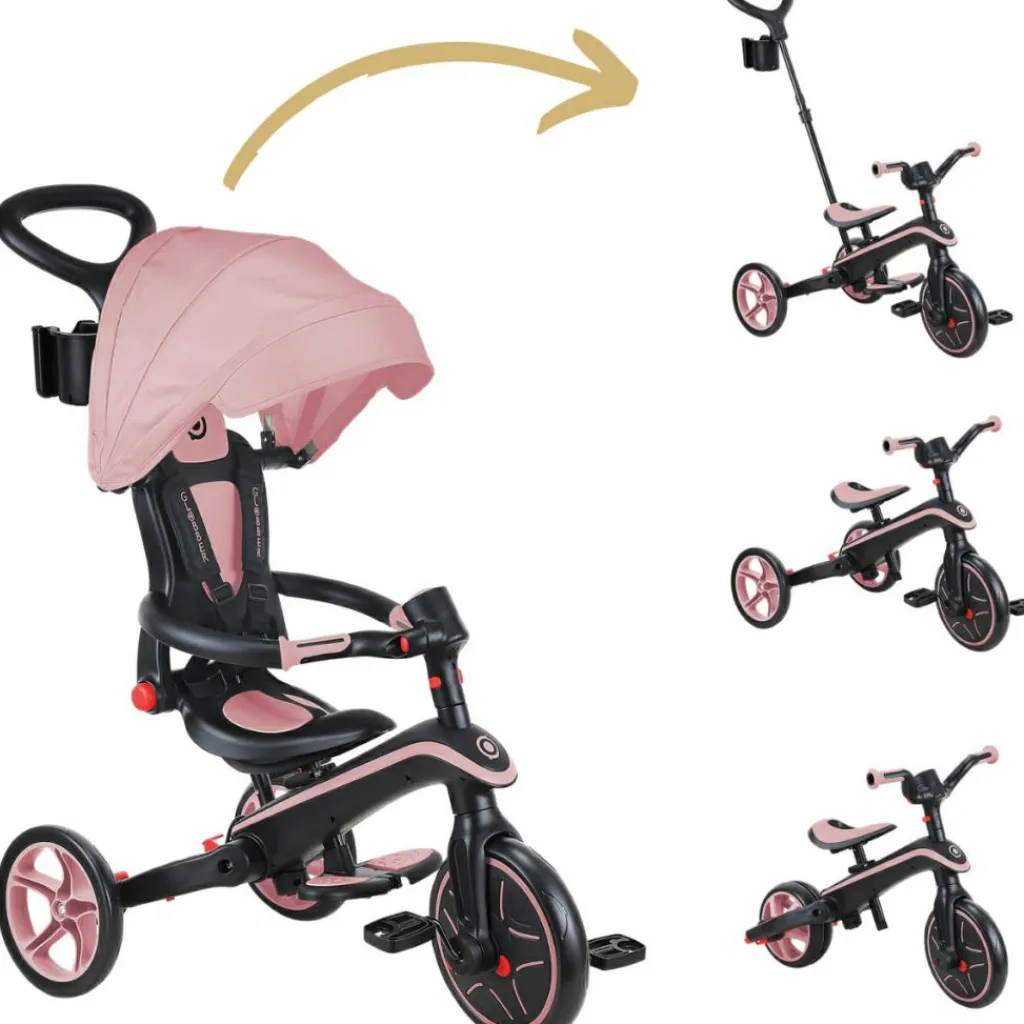 Online Tricycle Trike Explorer Foldable 4 en 1 Pastel Rose Tricycle