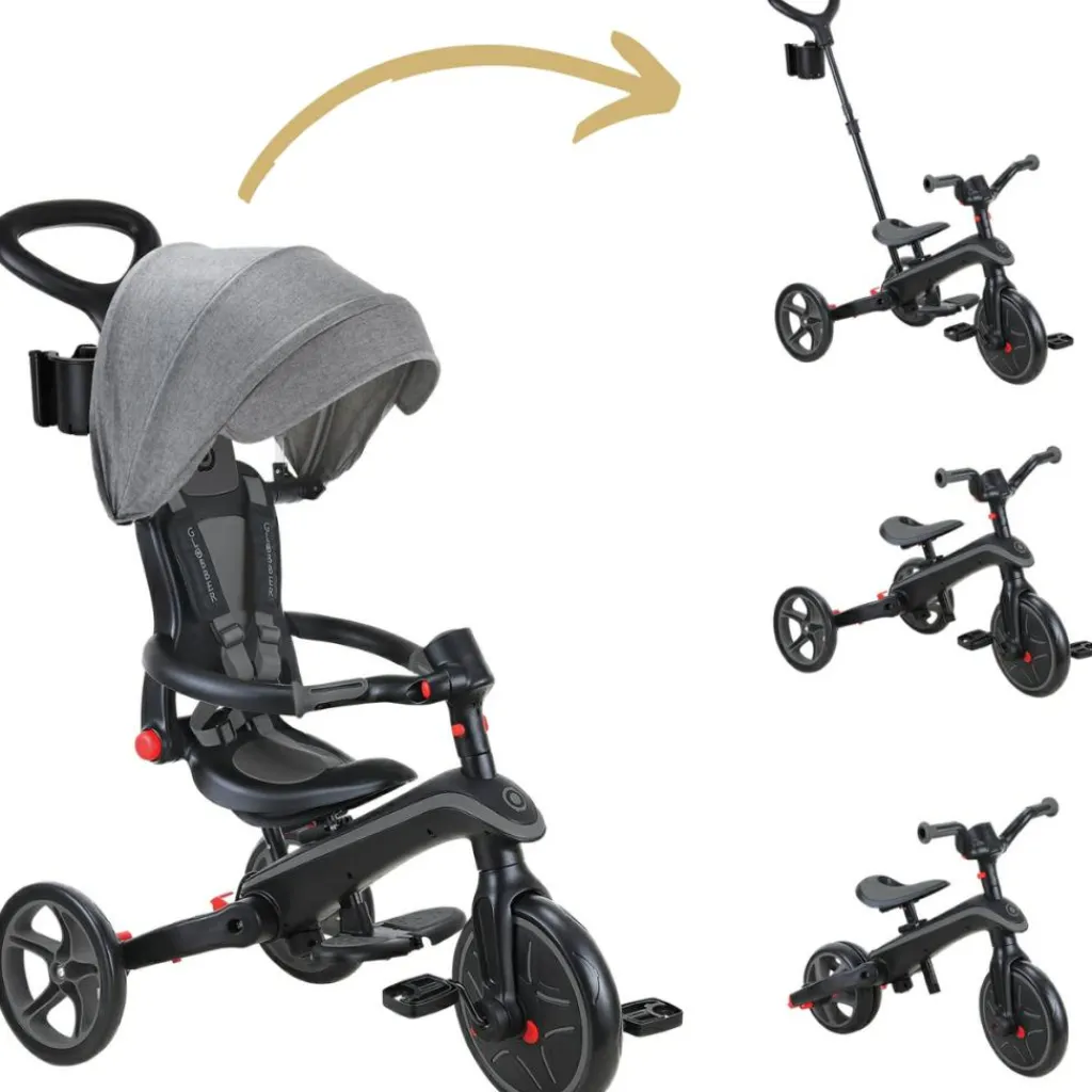 Tricycle Trike Explorer Foldable 4 en 1 Noir-Gris Tricycle