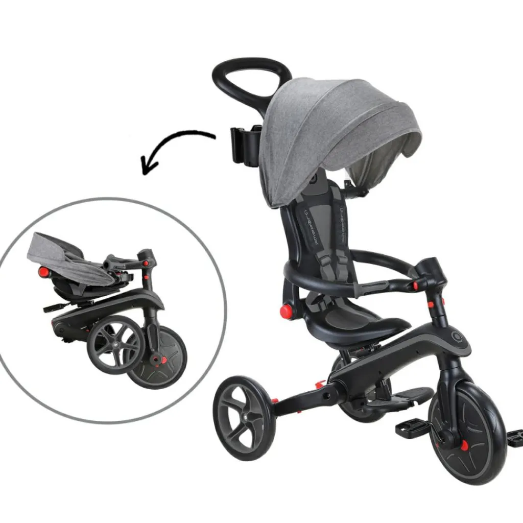 Tricycle Trike Explorer Foldable 4 en 1 Noir-Gris Tricycle
