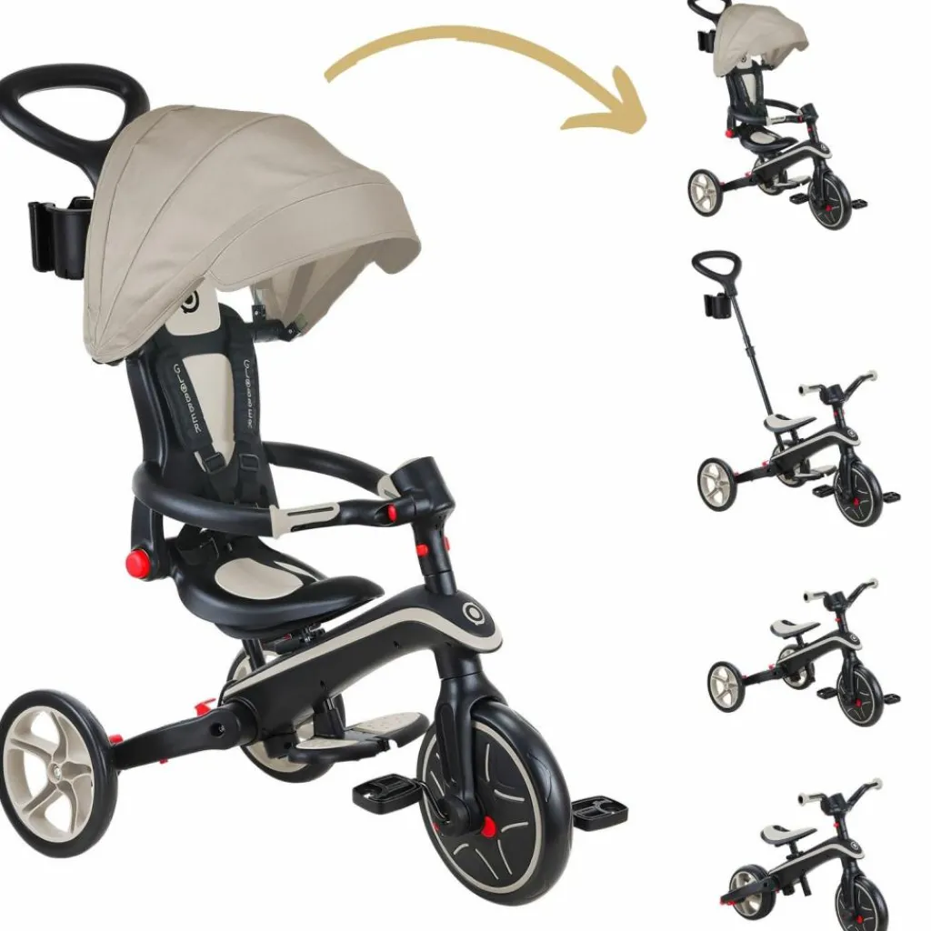 Online Tricycle Trike Explorer Foldable V2 4 en 1 Taupe Tricycle