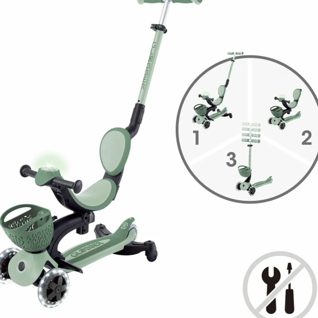 Sale Trottinette Go up Baby 360 Lights Sauge-Vert Olive Porteur Évolutif En Trottinette