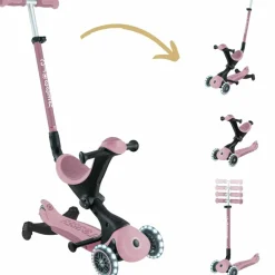 Discount Trottinette Go up Deluxe Lights eco-logic 360° Framboise Porteur Évolutif En Trottinette