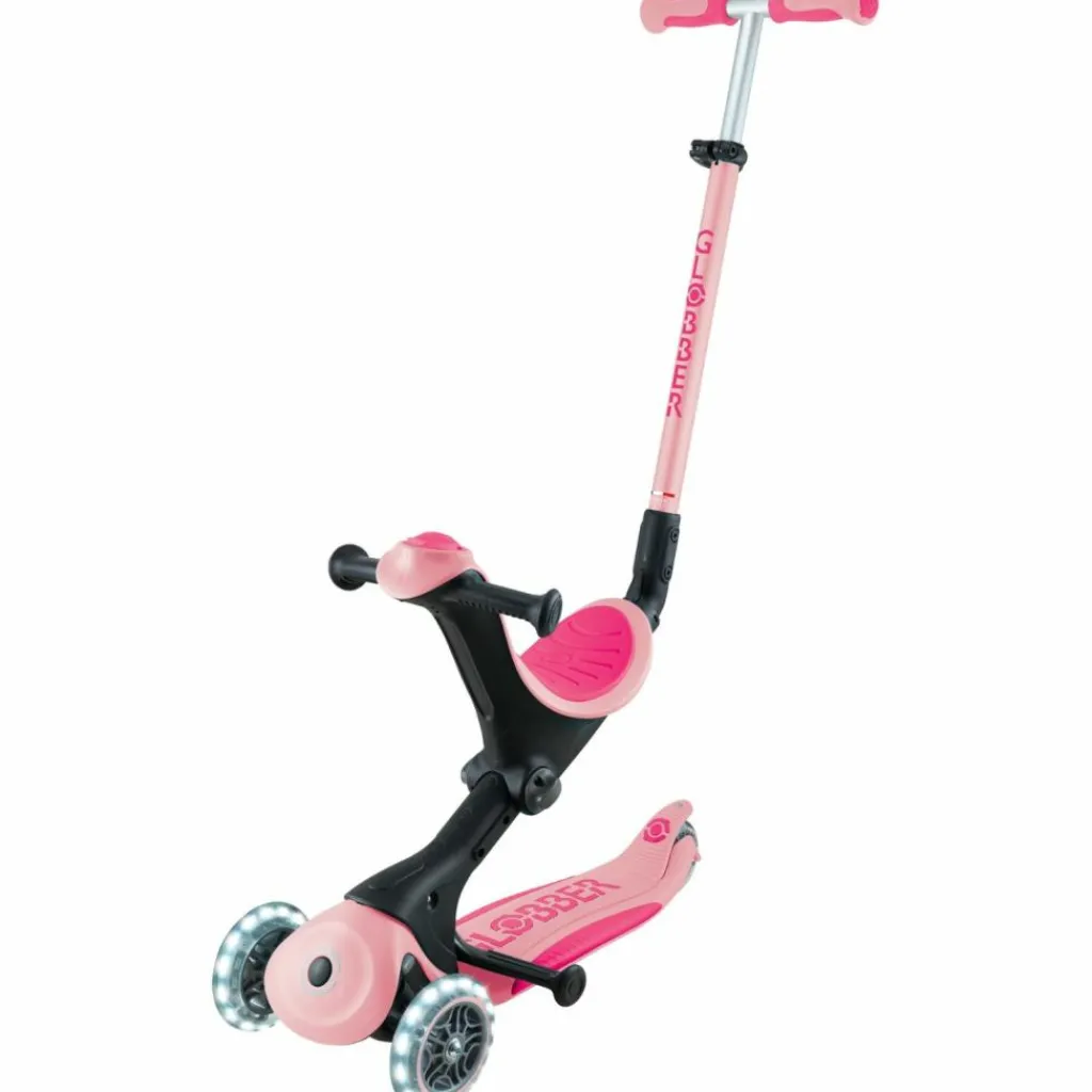 Trottinette Go up Deluxe Lights Pastel Rose Porteur Évolutif En Trottinette